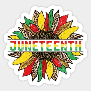 Juneteenth Flag Sunflower Black History African American Sticker